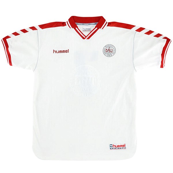 Maillot Football Dinamarca Exterieur Retro 1998 Blanc